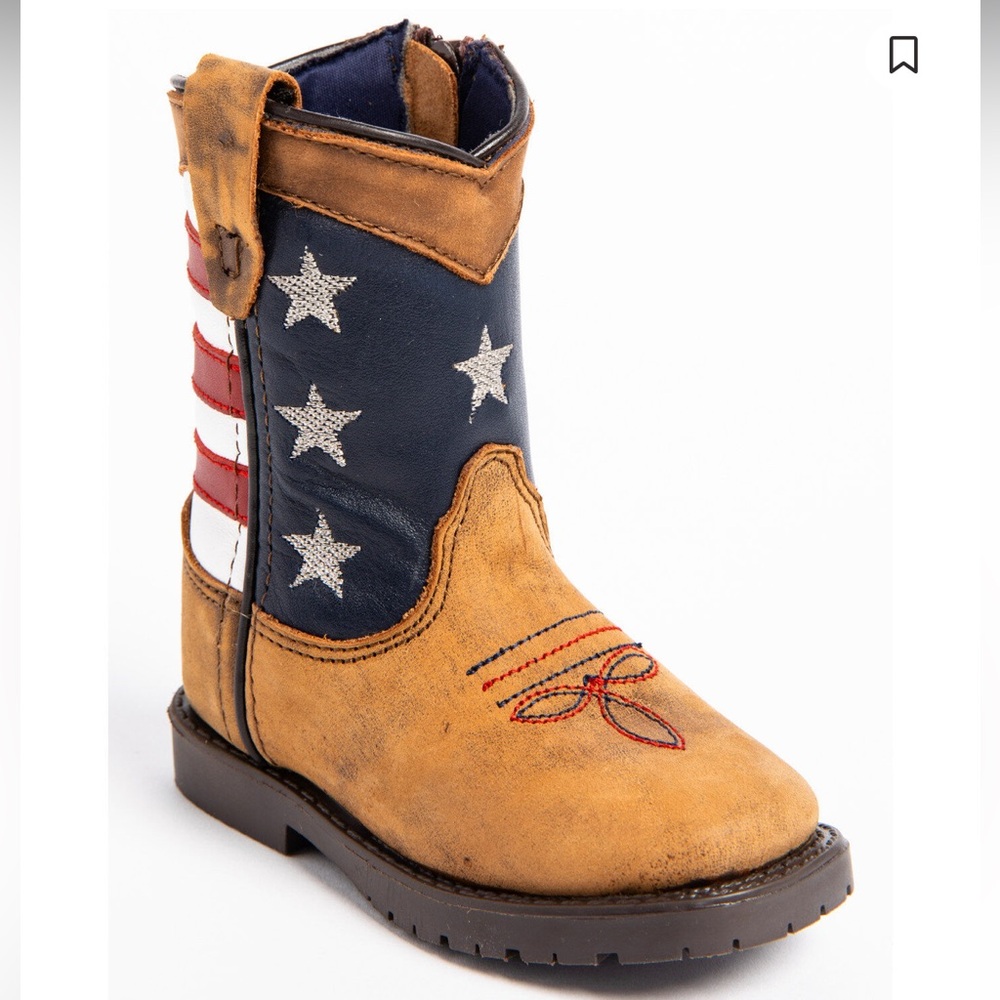 Masterson Kids Toddler Boys’ USA Flag Square Toe Western Cowboy Boots